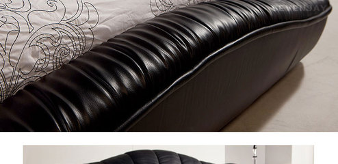 韩式家具厂家创意卧室真皮艺软体床简约双人婚床可订制包邮282