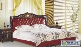 B803软体床 实木框架与真皮配皮的匠心融合